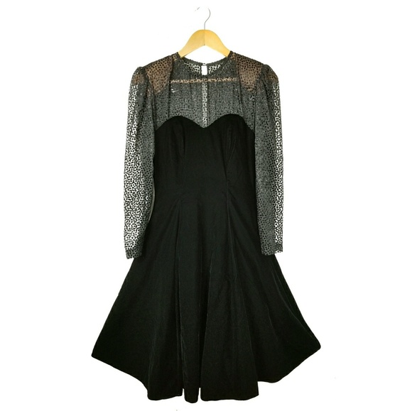 Karen Lucas for Niki Dresses & Skirts - KAREN LUCAS NIKI Black Velvet Mesh Dress